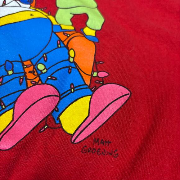 Vintage The Simpsons Deck The Homer Christmas Shirt Men's L Bart Matt Groening - Picture 8 of 9